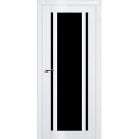Дверь межкомнатная "Амати 11" Бьянко (Черное стекло)